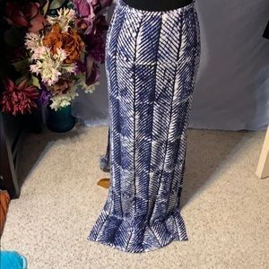 Elegant Blue and White Women's Skirt
